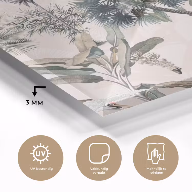 Inductie afdekplaat - Vintage - Jungle - Dieren - Natuur - Inductie beschermer plexiglas 5mm klein -sfeer2