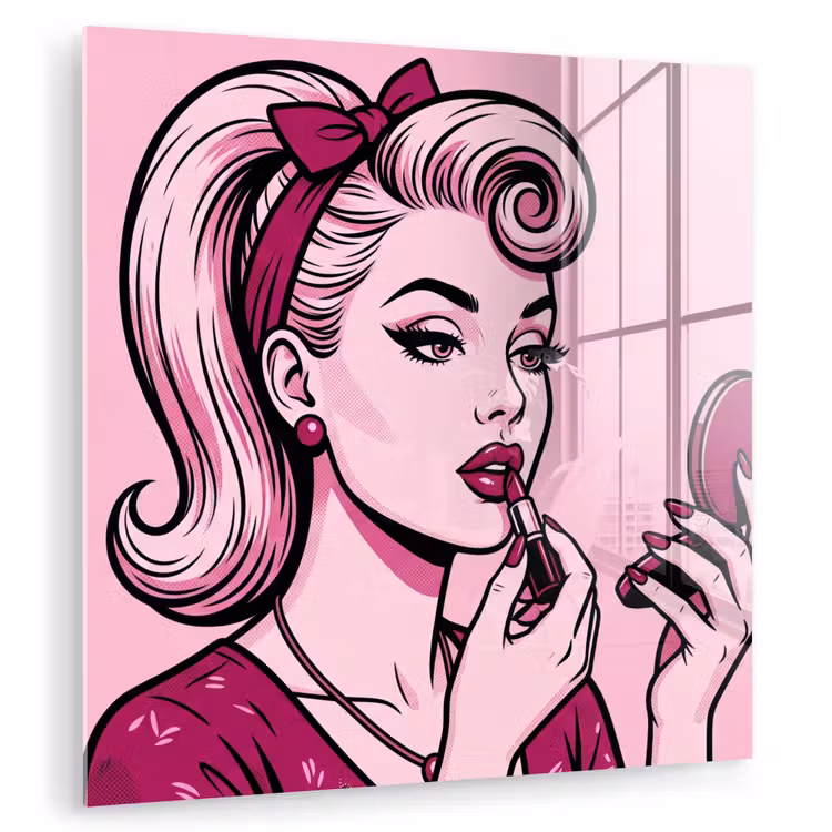 Vintage - Vrouw - Roze plexiglas 5mm klein -zzzproduct_nieuw