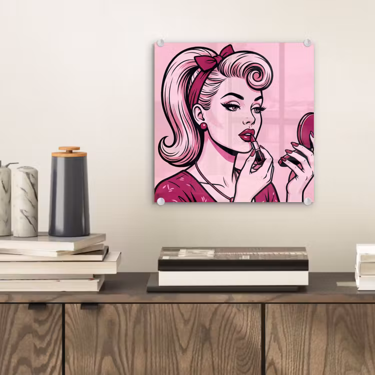 Vintage - Vrouw - Roze plexiglas 5mm klein -sfeer1