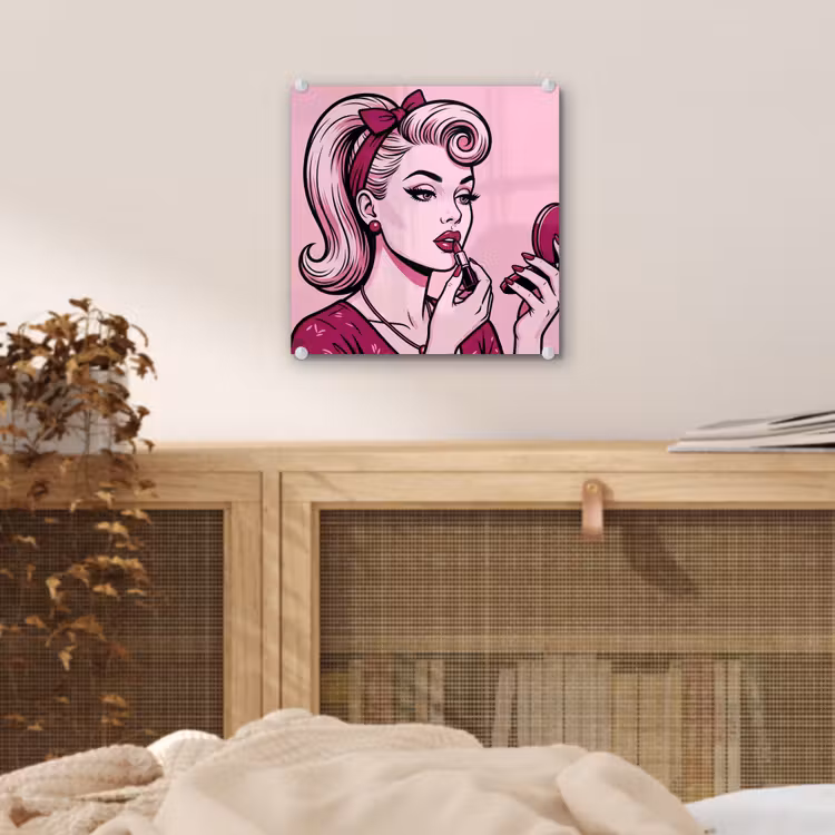 Vintage - Vrouw - Roze plexiglas 5mm klein -sfeer4