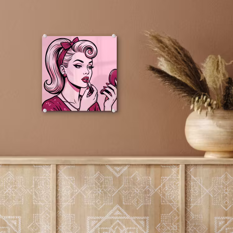 Vintage - Vrouw - Roze plexiglas 5mm klein -sfeer5