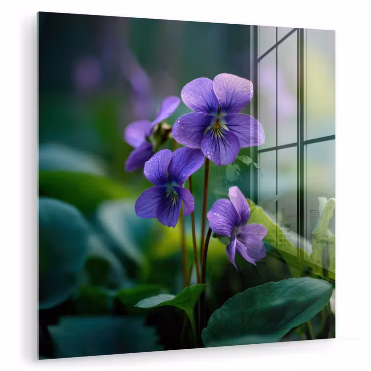 Viooltjes - Paars - Bloem - Bladeren plexiglas 5mm klein -zzzproduct_nieuw