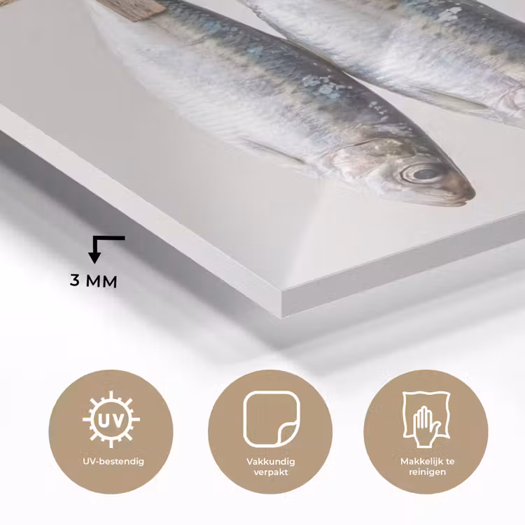 Glas schilderij - Vis - Hangend - Eten - Vis - Hangend - Eten plexiglas 5mm klein