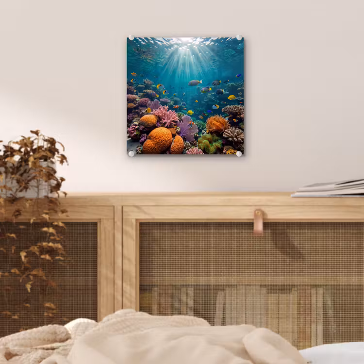 Vis - Koraal - Oceaan - Natuur - Kleurrijk plexiglas 5mm klein -sfeer4