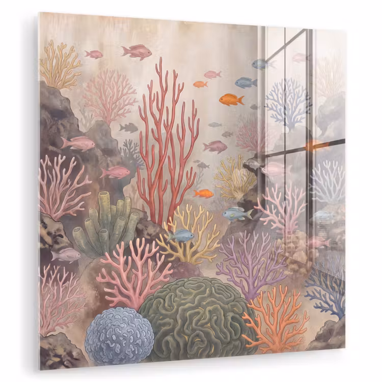Vis - Koraalrif - Onderwaterwereld - Illustratie plexiglas 5mm klein -zzzproduct_nieuw