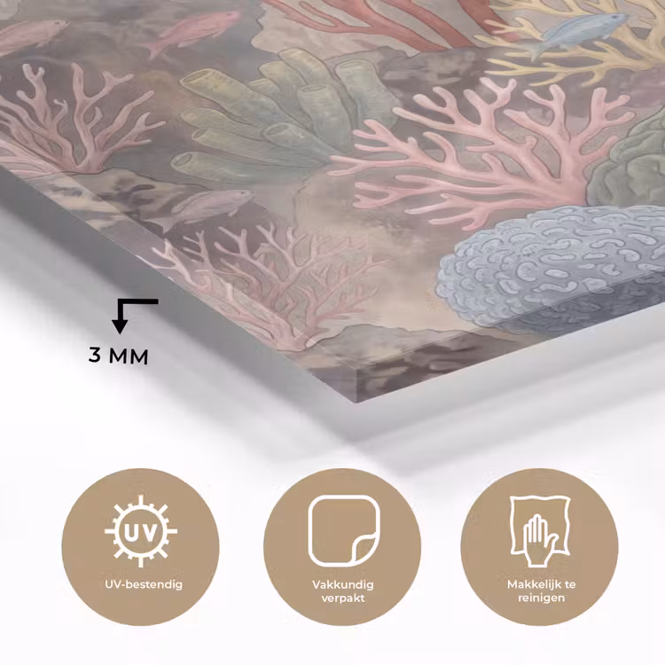 Vis - Koraalrif - Onderwaterwereld - Illustratie plexiglas 5mm klein -sfeer2