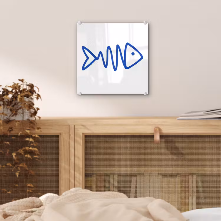 Vis - Minimalistisch - Blauw - Lijn plexiglas 5mm klein -sfeer4