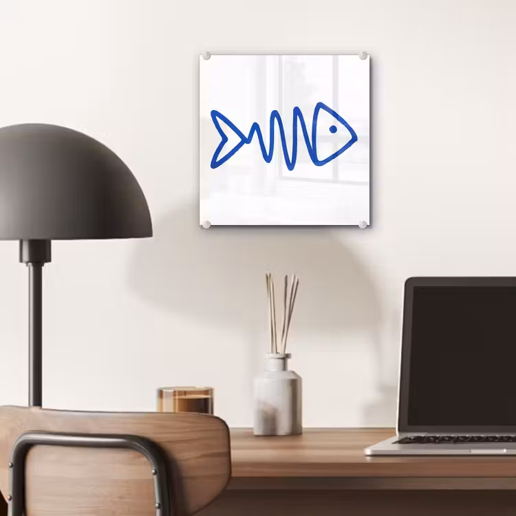 Vis - Minimalistisch - Blauw - Lijn plexiglas 5mm klein -sfeer6
