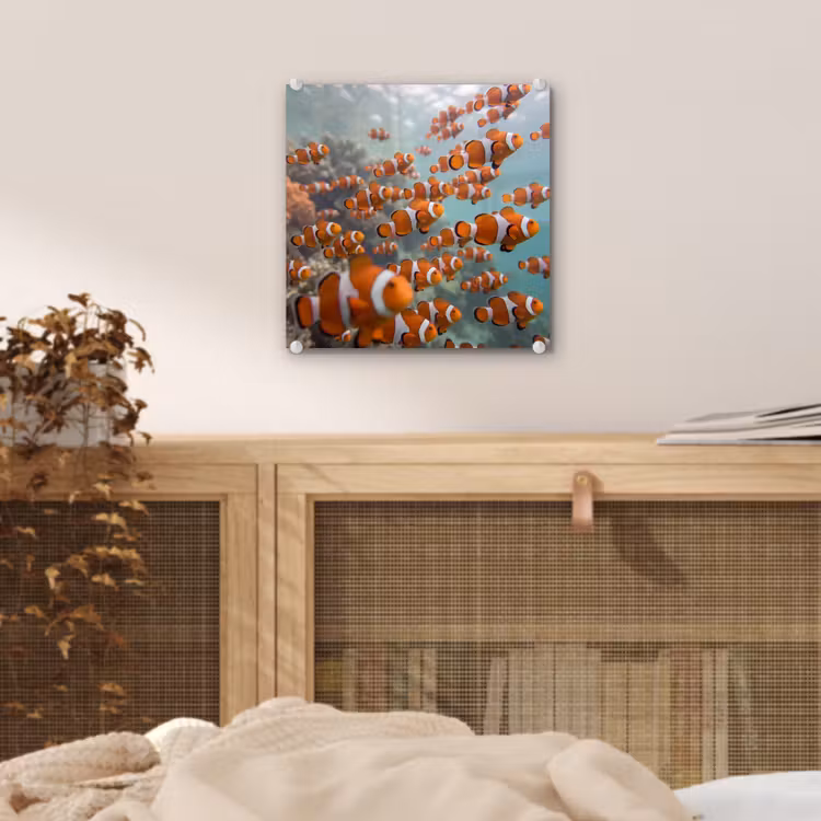 Vis - School - Onderwater - Dieren - Oranje plexiglas 5mm klein -sfeer4