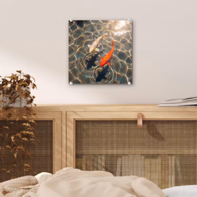 Vis - Water - Dieren - Oranje - Goud plexiglas 5mm klein -sfeer4