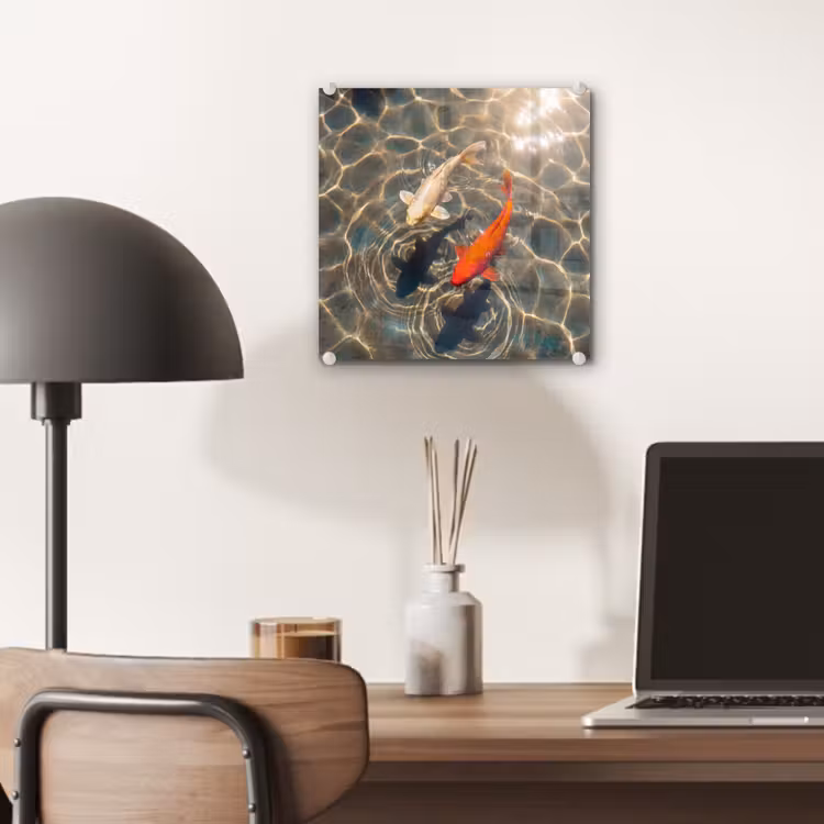 Vis - Water - Dieren - Oranje - Goud plexiglas 5mm klein -sfeer6