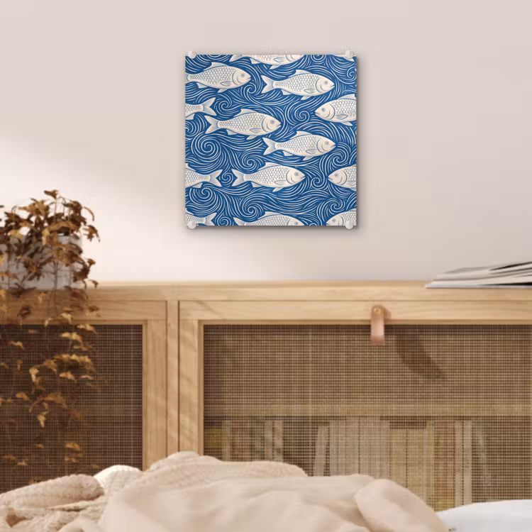 Vis - Water - Patroon - Grafisch - Blauw plexiglas 5mm klein -sfeer4
