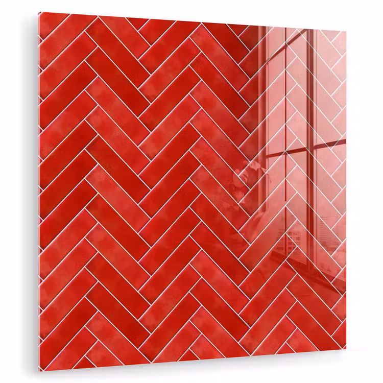Visgraat - Tegel - Rood plexiglas 5mm klein 11 -zzzproduct_nieuw