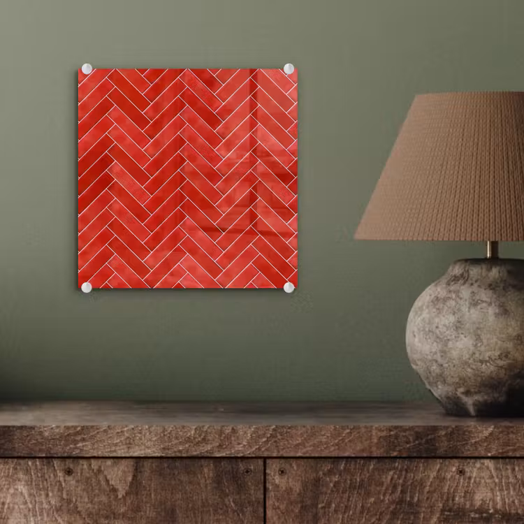Visgraat - Tegel - Rood plexiglas 5mm klein 11 -sfeer3
