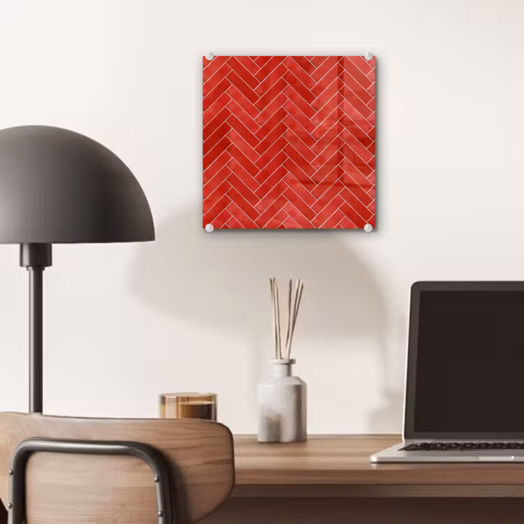 Visgraat - Tegel - Rood plexiglas 5mm klein 11 -sfeer6