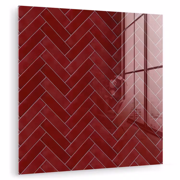 Visgraat - Wandtegel - Bordeaux - Rood plexiglas 5mm klein 11 -zzzproduct_nieuw