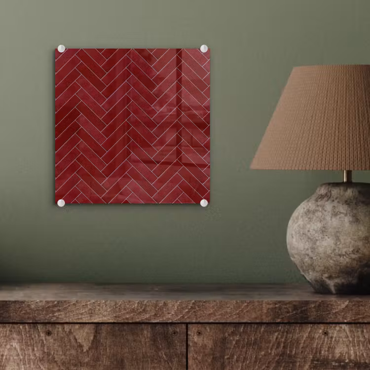 Visgraat - Wandtegel - Bordeaux - Rood plexiglas 5mm klein 11 -sfeer3