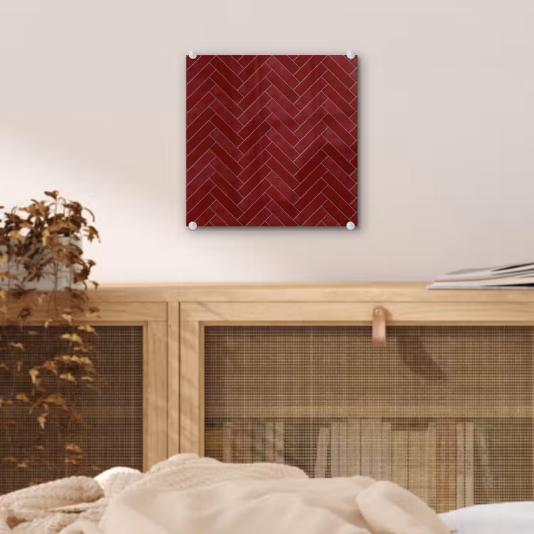 Visgraat - Wandtegel - Bordeaux - Rood plexiglas 5mm klein 11 -sfeer4