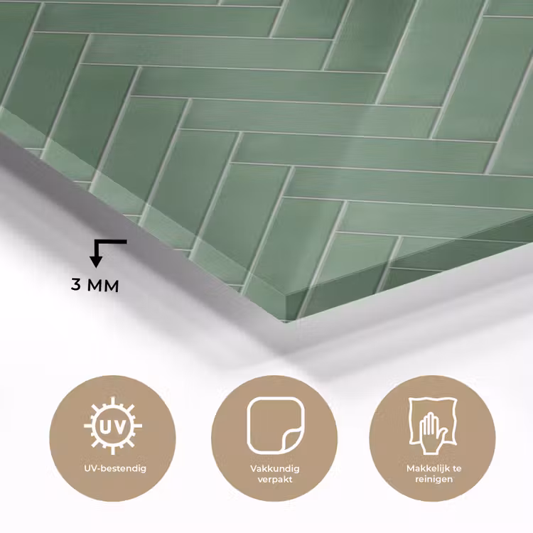 Visgraat - Wandtegel - Bosgroen plexiglas 5mm klein 11 -sfeer2