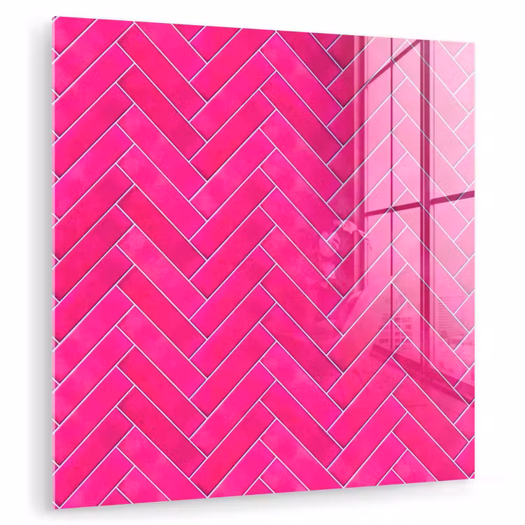 Visgraat - Wandtegel - Fuchsia - Roze plexiglas 5mm klein 11 -zzzproduct_nieuw