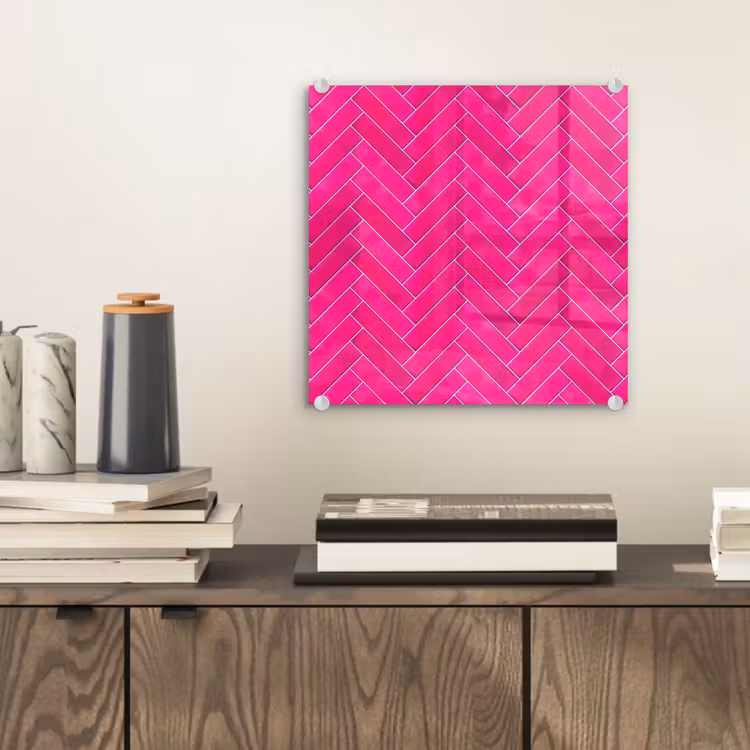 Visgraat - Wandtegel - Fuchsia - Roze plexiglas 5mm klein 11 -sfeer1