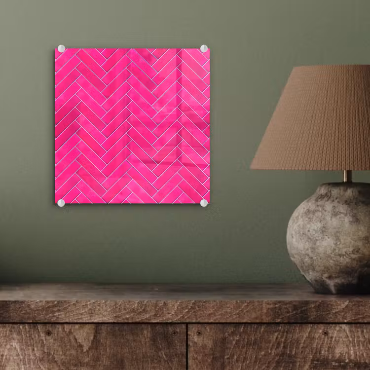 Visgraat - Wandtegel - Fuchsia - Roze plexiglas 5mm klein 11 -sfeer3