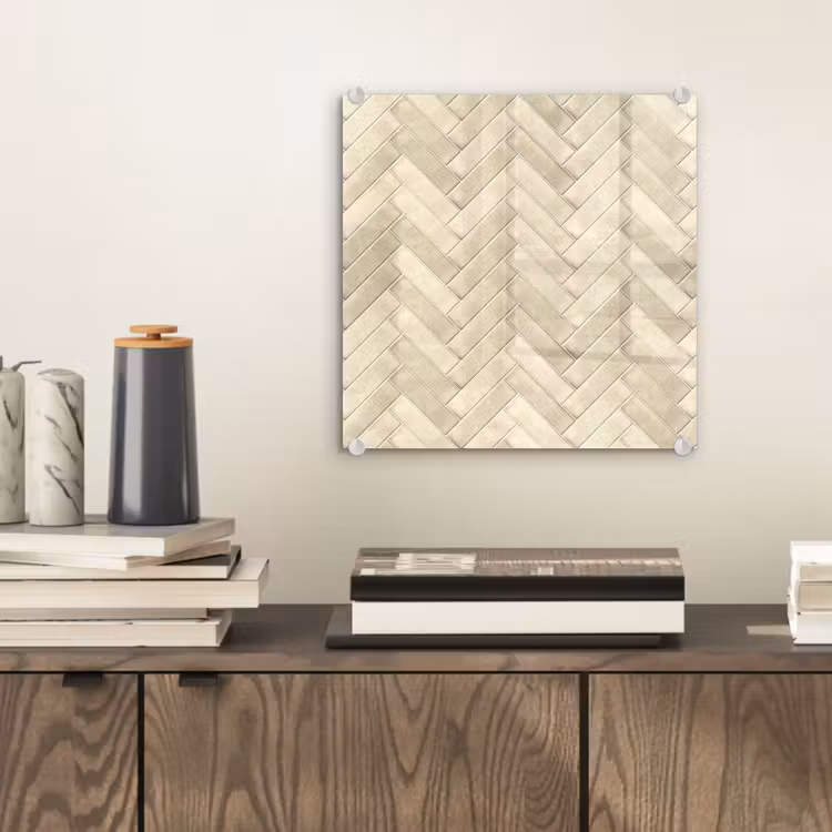 Visgraat - Wandtegel - Licht Beige plexiglas 5mm klein 11 -sfeer1