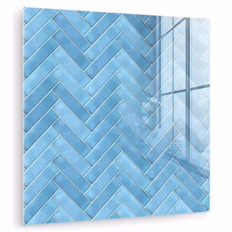 Visgraat - Wandtegel - Lichtblauw plexiglas 5mm klein 11 -zzzproduct_nieuw