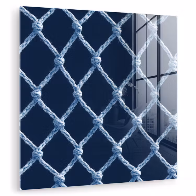 Visnet - Touw - Patroon - Marineblauw plexiglas 5mm klein 11 -zzzproduct_nieuw