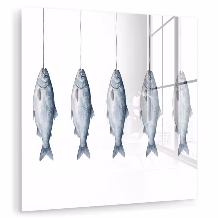 Vissen - Illustratie - Delfts - Blauw plexiglas 5mm klein -zzzproduct_nieuw