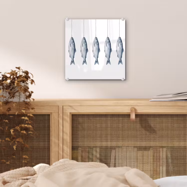 Vissen - Illustratie - Delfts - Blauw plexiglas 5mm klein -sfeer4