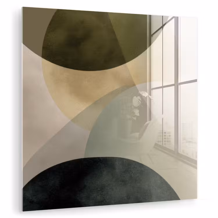 Vlakken - Abstract - Beige - Cirkels plexiglas 5mm klein -zzzproduct_nieuw
