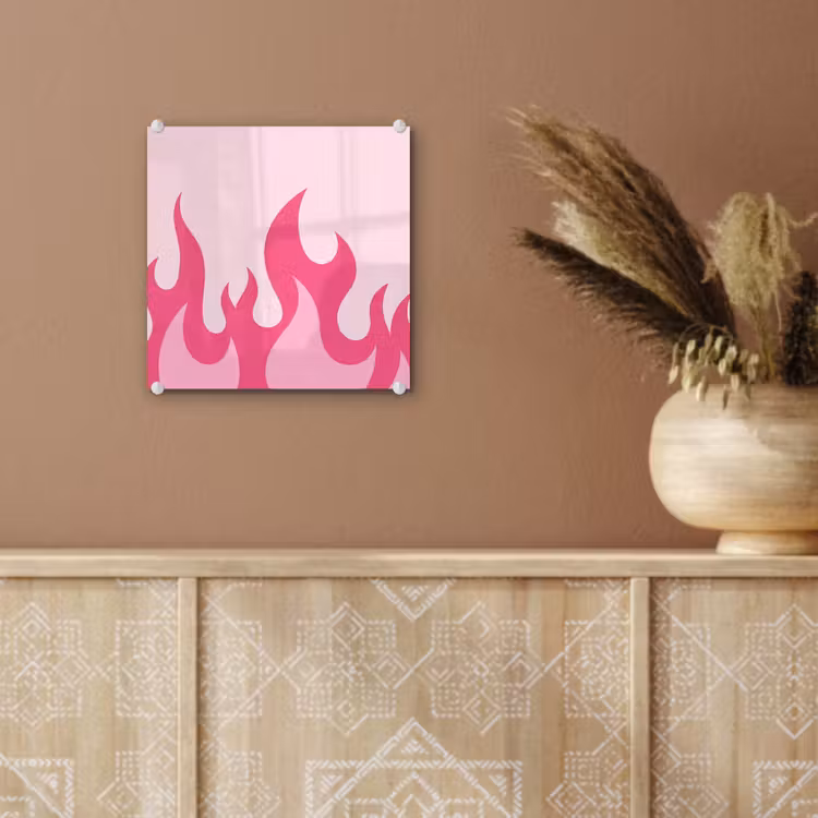 Vlammen - Patroon - Abstract - Modern - Roze plexiglas 5mm klein -sfeer5
