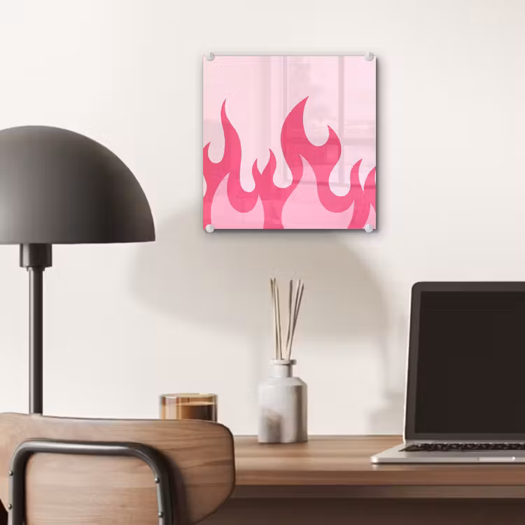 Vlammen - Patroon - Abstract - Modern - Roze plexiglas 5mm klein -sfeer6