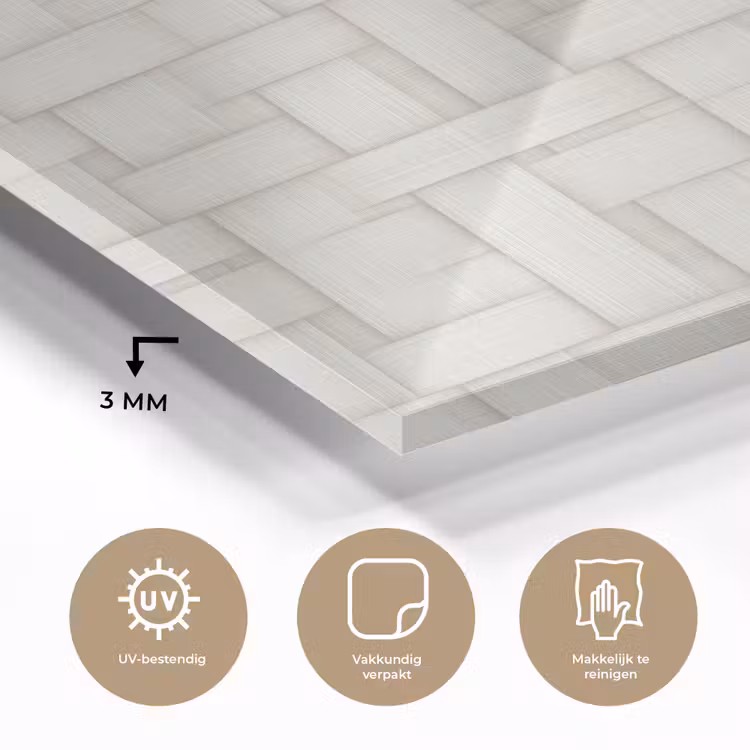 Vlechtwerk - Banen - Beige plexiglas 5mm klein 11 -sfeer2