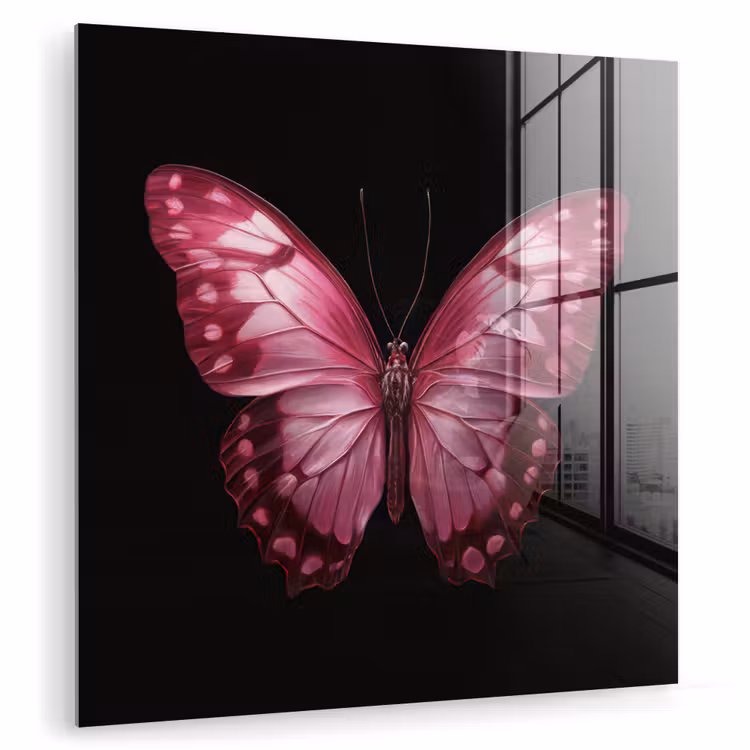 Vlinder - Fuchsia - Grafisch plexiglas 5mm klein -zzzproduct_nieuw