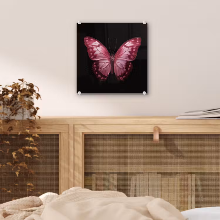 Vlinder - Fuchsia - Grafisch plexiglas 5mm klein -sfeer4