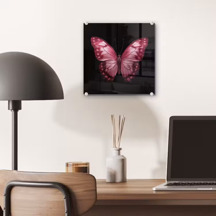 Vlinder - Fuchsia - Grafisch plexiglas 5mm klein -sfeer6