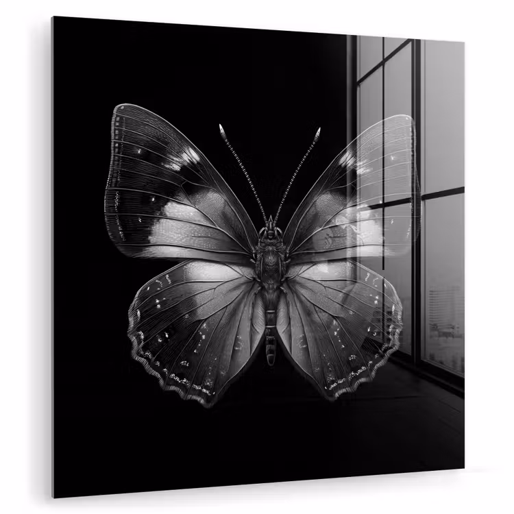 Vlinder - Grijs - Mysterieus plexiglas 5mm klein -zzzproduct_nieuw