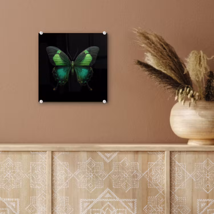 Vlinder - Groen - Opvallend plexiglas 5mm klein -sfeer5