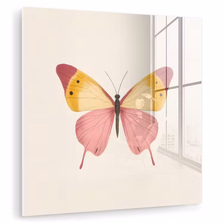 Vlinder - Illustratie - Roze plexiglas 5mm klein -zzzproduct_nieuw