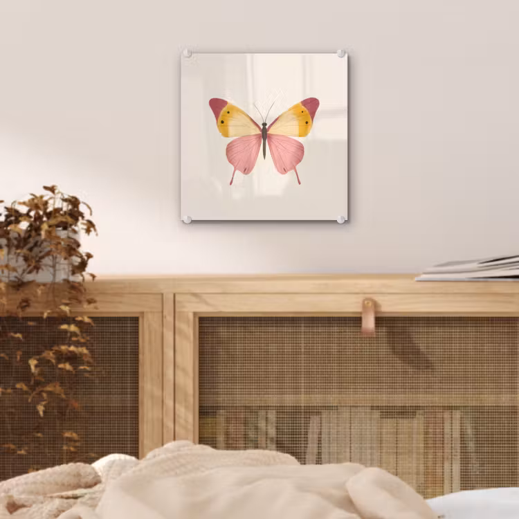 Vlinder - Illustratie - Roze plexiglas 5mm klein -sfeer4