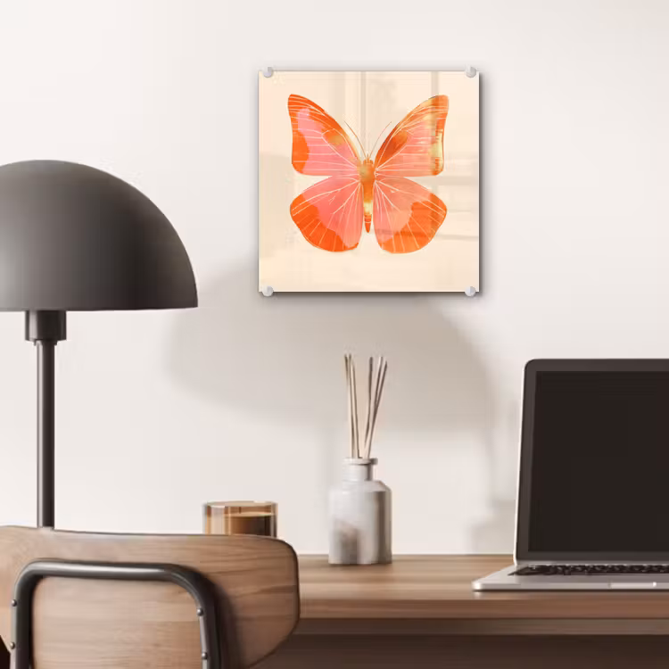Vlinder - Minimalistisch - Roze plexiglas 5mm klein -sfeer6