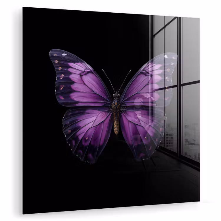 Vlinder - Paars - Levendig plexiglas 5mm klein -zzzproduct_nieuw