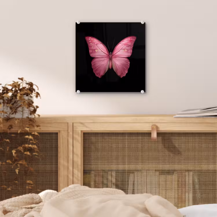 Vlinder - roze - Elegant plexiglas 5mm klein -sfeer4