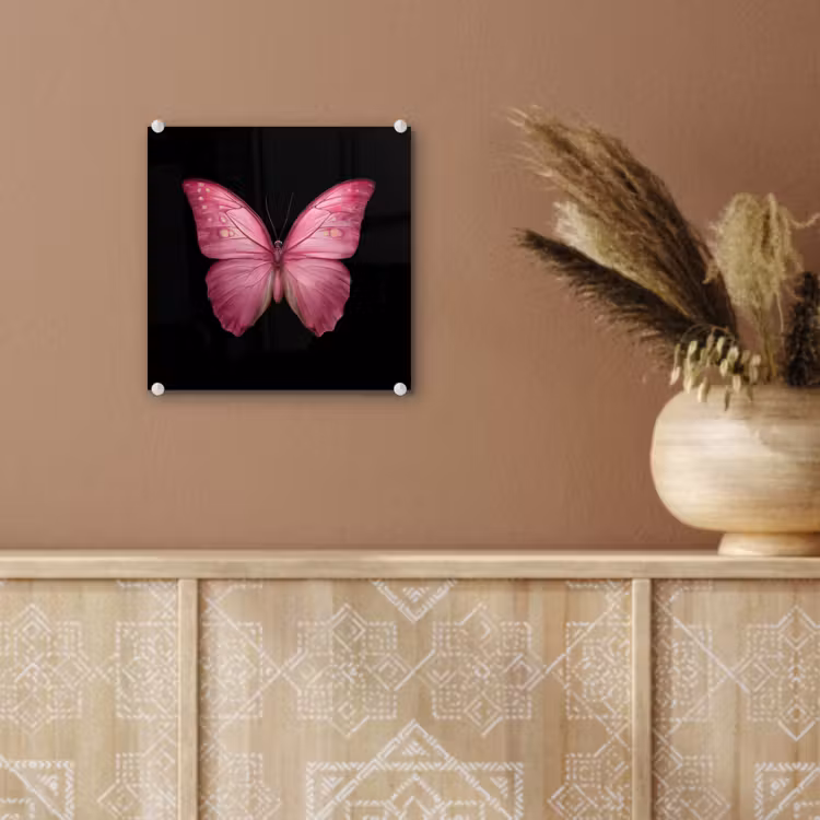 Vlinder - roze - Elegant plexiglas 5mm klein -sfeer5