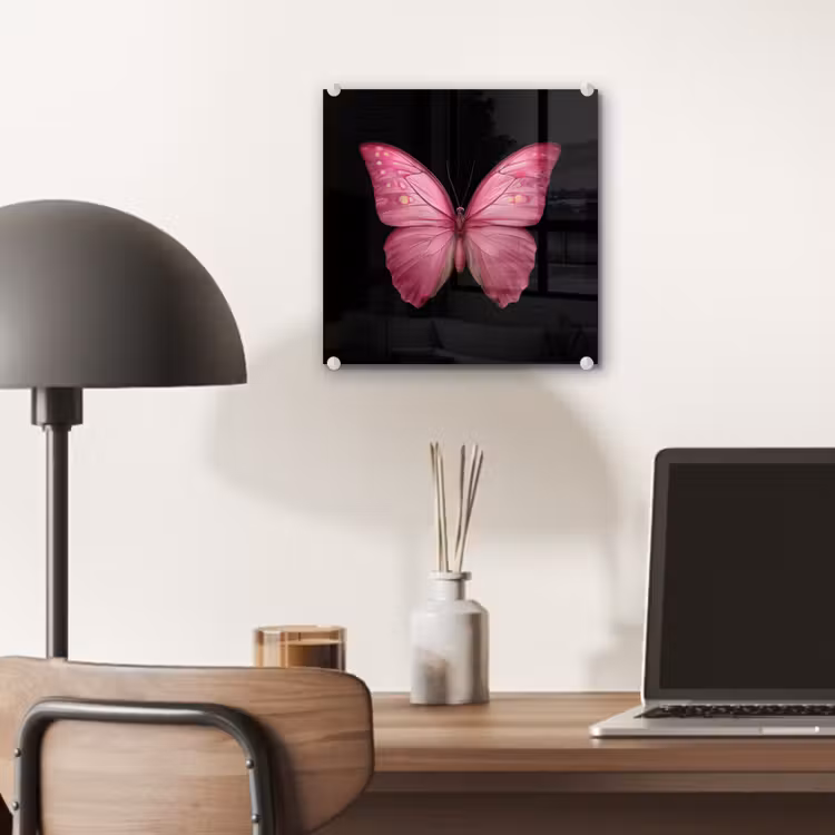 Vlinder - roze - Elegant plexiglas 5mm klein -sfeer6