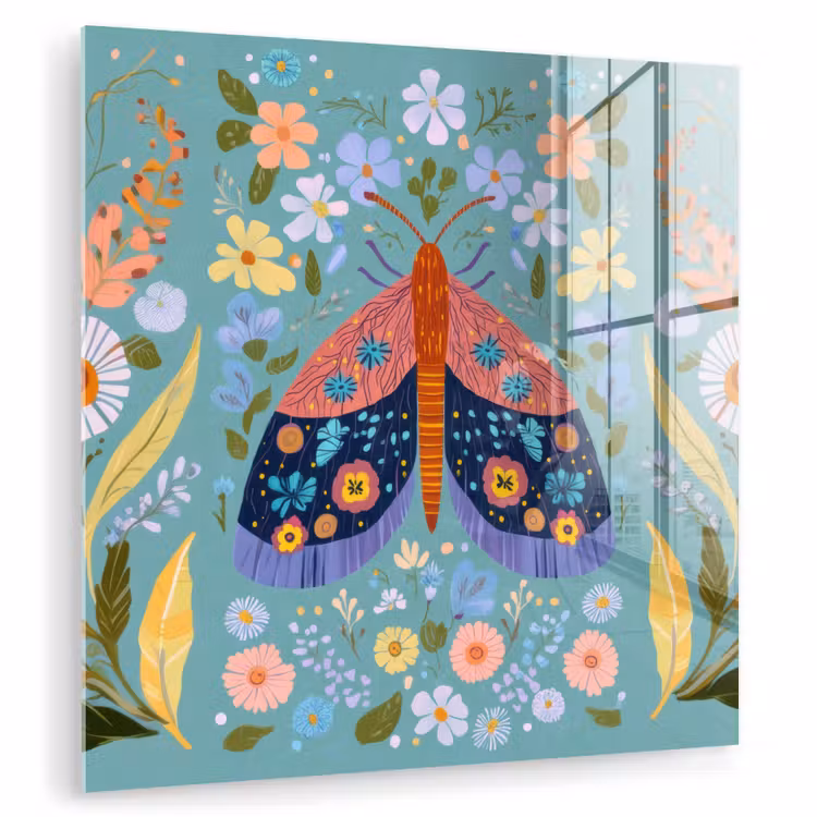 Vlinder - Sierlijk - Bloemen - Bladeren plexiglas 5mm klein -zzzproduct_nieuw