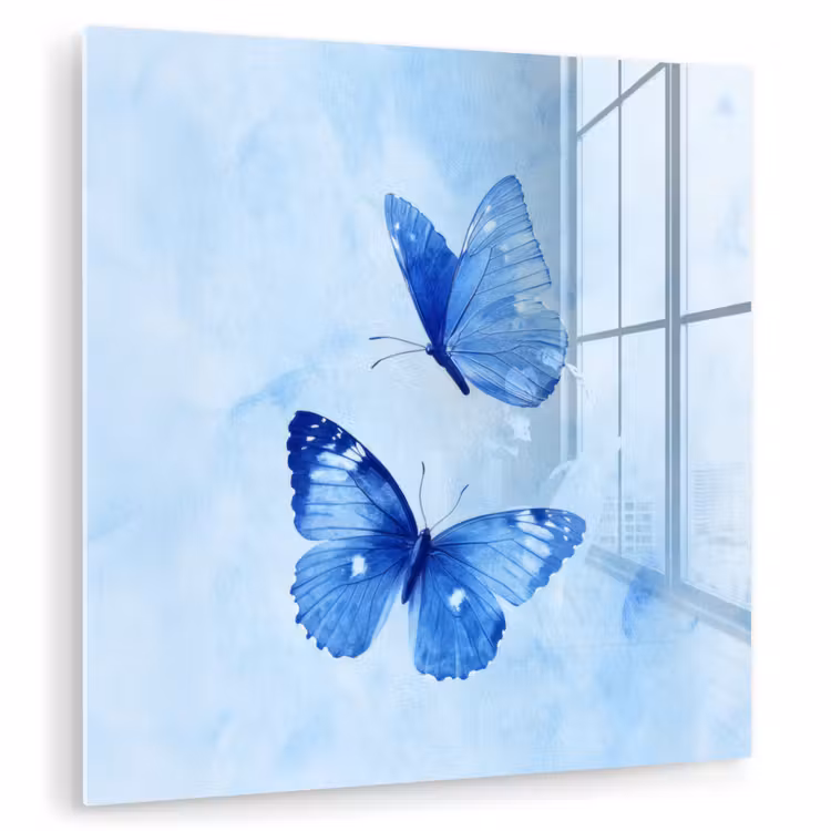 Vlinders - Sierlijk - Blauw plexiglas 5mm klein -zzzproduct_nieuw