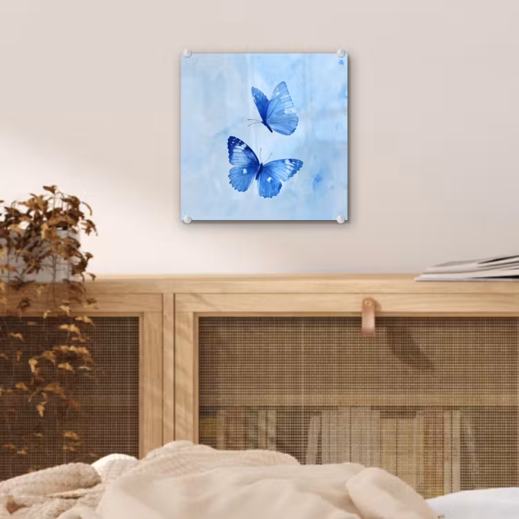 Vlinders - Sierlijk - Blauw plexiglas 5mm klein -sfeer4